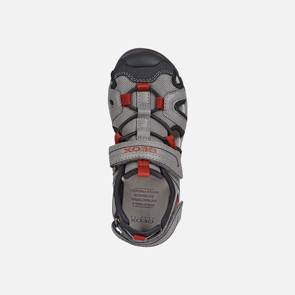 Sandales Geox Borealis - Grise/Rouge - Garcon 832016-DXG